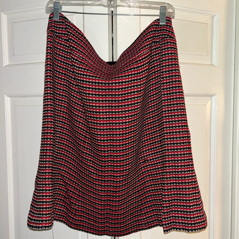 Etcetera Red and Black A-Line Midi Skirt for Work